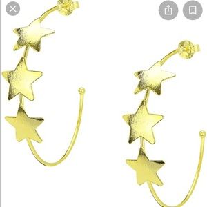 Sheila Fajl Star Hoops, Gold and Rose Gold Available